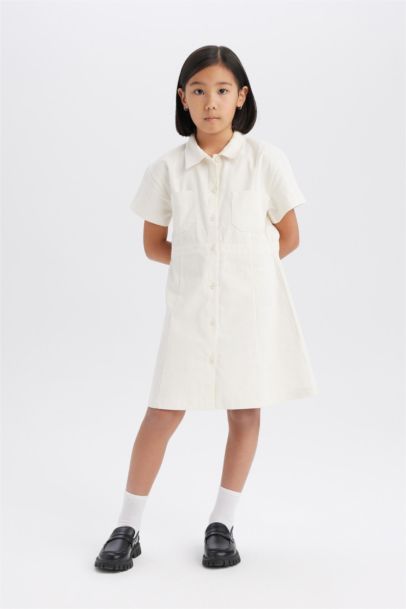 Short Sleeve Woven Dress