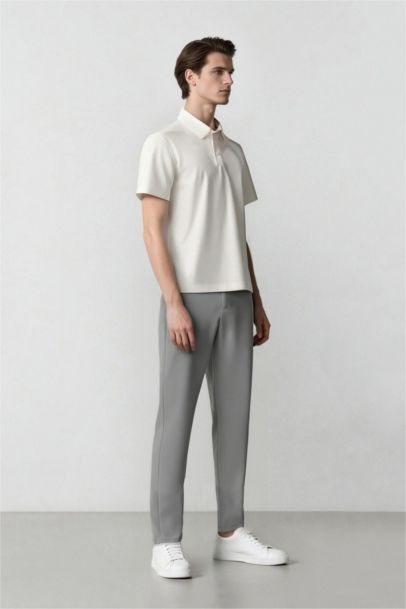 بنطرون منسوج سليم فيت برجل ستاندارت ستريج من DeFactoFit