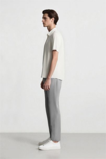 بنطرون منسوج سليم فيت برجل ستاندارت ستريج من DeFactoFit