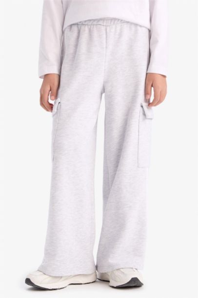 Girl Elastic Waist Wide Leg Sweatpants