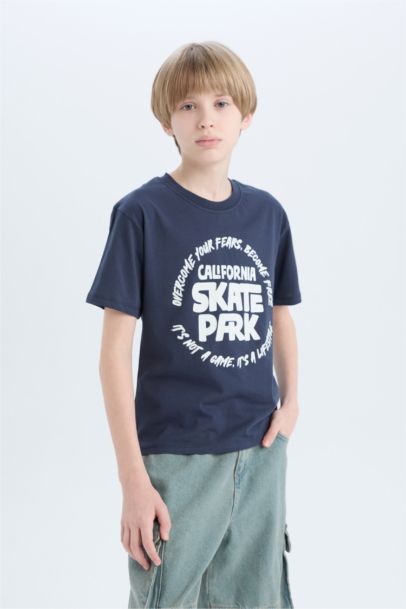 Boy Crew Neck Printed Short Sleeve T-Shirt