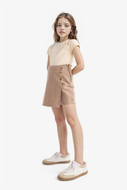 Gabardin Şort Etek Kız Çocuk