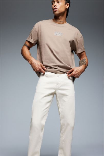 تيشيرت قطن نص كم اوفر سايز برقبة مستديرة بطبعة من الخلف