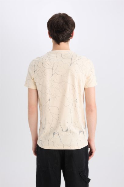 Slim Fit Crew Neck Printed Short Sleeve T-Shirt