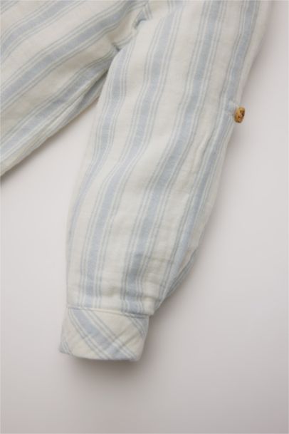 Baby Boy Shirt Collar Striped Long Sleeve Shirt