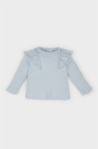 Pull en maille à col rond et manches longues pour bébé fille