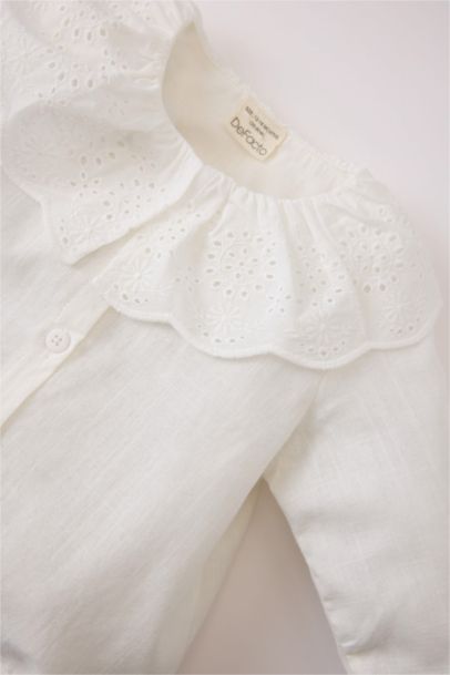 Chemise en popeline à manches longues pour bébé fille