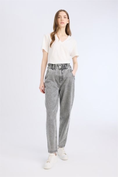 Paperbag High Waist Ankle Length Jeans