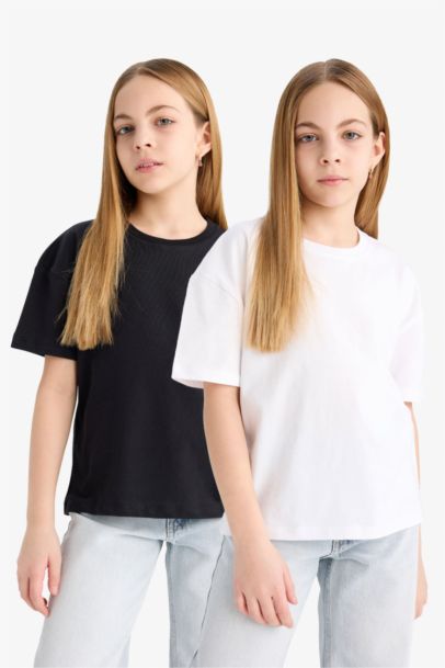 Girl Relax Fit Crew Neck 2 Piece T-Shirt