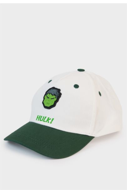 Boy Marvel Avengers Label Printed Cotton Cap