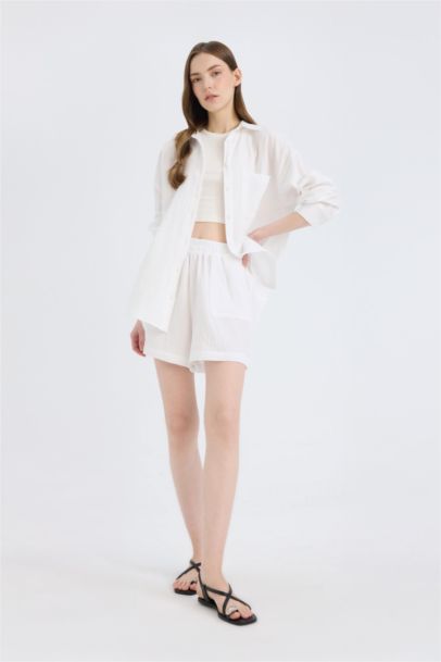 شورت كابري قصة عادية بساق مطاطي بساق قصير