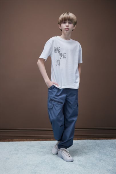 T-shirt imprimé au dos à col rond pour garçon 