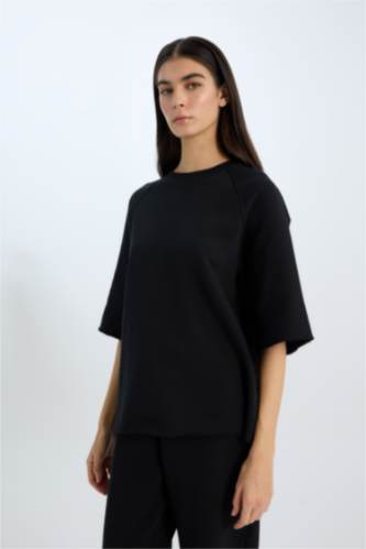 Oversize Fit Crew Neck Casual Sweatshirt