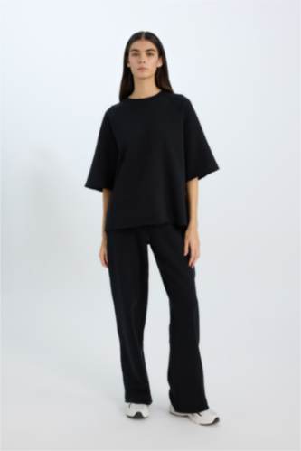 Oversize Fit Crew Neck Casual Sweatshirt