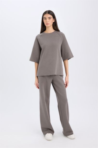 Oversize Fit Crew Neck Casual Sweatshirt