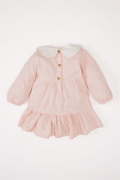 Robe en twill avec broderie florale pour bébé fille