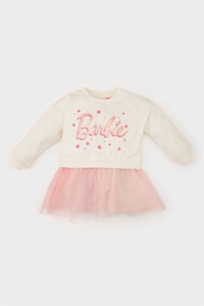 Robe Barbie en tulle à manches longues pour bébé fille