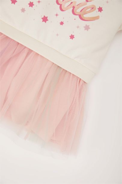 Robe Barbie en tulle à manches longues pour bébé fille
