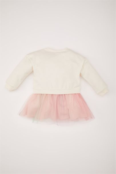 Robe Barbie en tulle à manches longues pour bébé fille