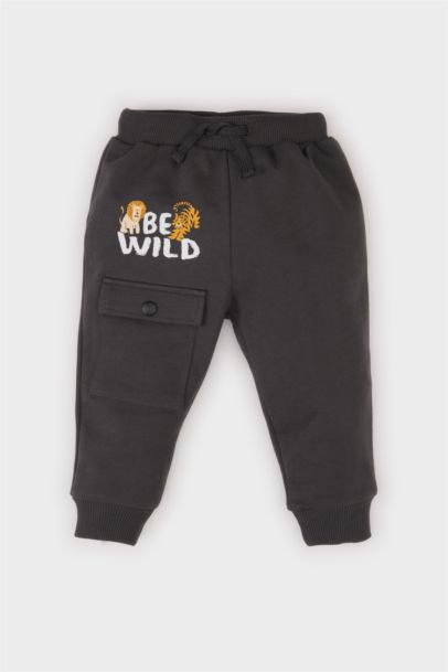 بنطرون بطبعة حيوانات قماش سميك قصة عادية