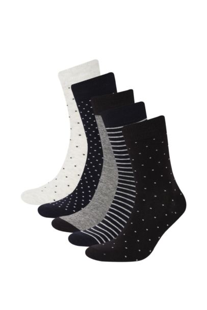 جوارب طويلة قطن للرجال - 5 قطع