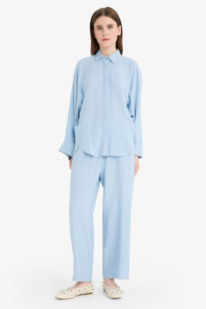 Relax Fit Linen Blend Long Sleeve Tunic