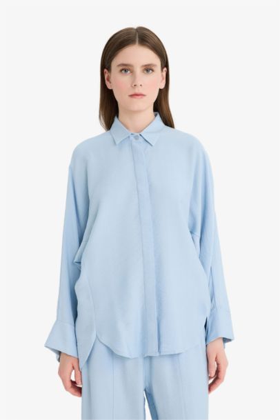 Relax Fit Linen Blend Long Sleeve Tunic