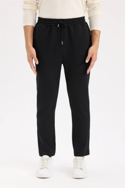 بنطلون بجامة رياضي اسود رياضي تويل سليم فيت