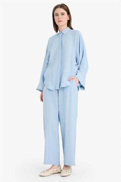 Harem Linen Blend Wide Leg Trousers