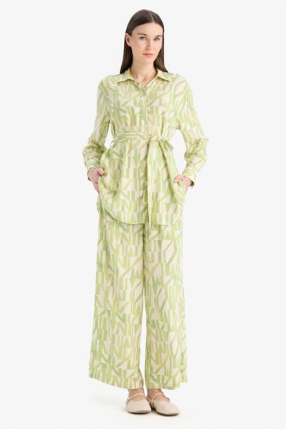 سروال فيسكوز واسع مطبوع