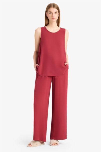 Regular Fit Beli Lastikli Bağcıklı Plaj Pantolonu