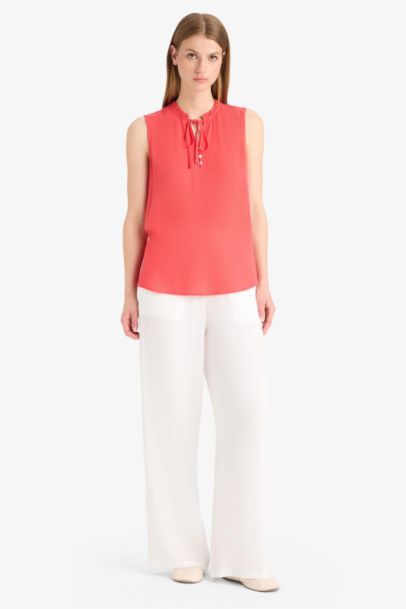 Fall in Love Regular Fit Flexible Waist Laced Beach Trousers