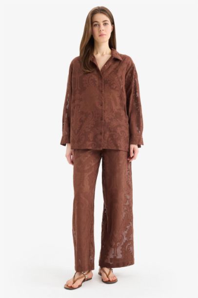 Fall in Love Lace Flexible Waist White Trousers