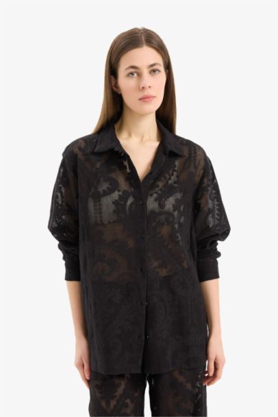  Fall in Love قميص بحر دانتيل قصة عادية من