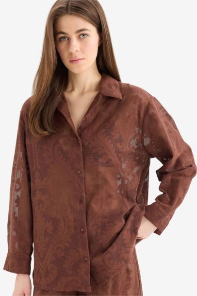 Fall in Love Regular Fit Lace Detailed Beach Shirt