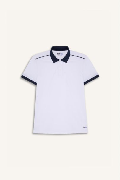 Slim Fit Dar Kesim Polo Yaka Sporcu Kısa Kollu Pike Tişört