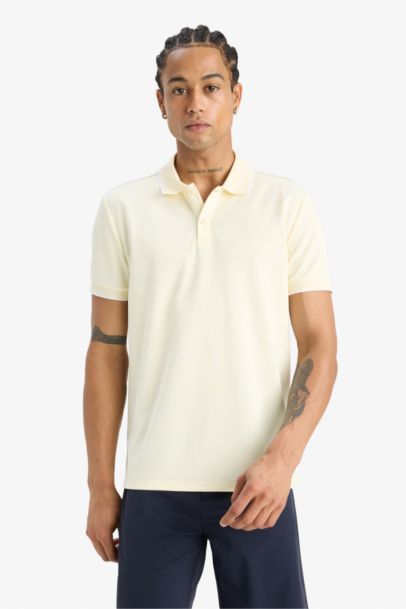 تيشيرت بولو بيكيه نص ردن سليم فيت من DeFactoFit