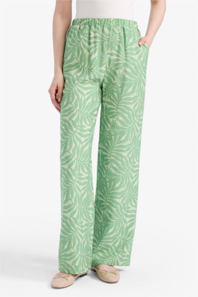 Wide Leg Printed Trousers
