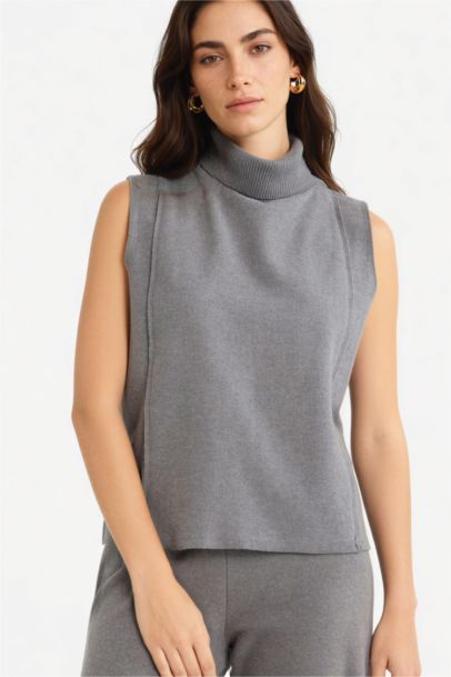 Regular Fit Turtleneck Tank Top