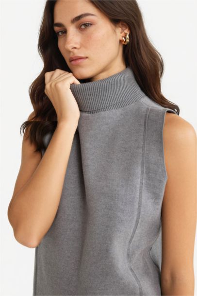 Regular Fit Turtleneck Tank Top