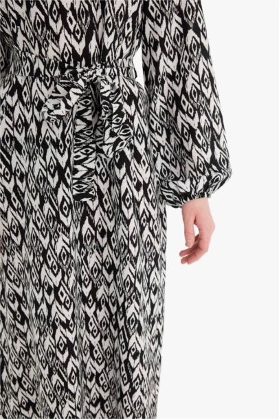 Regular Fit Crew Neck Printed Dress