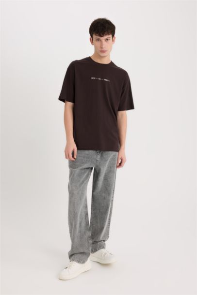 تيشيرت قطن اوفر سايز مطبوع برقبة مستديرة من ريك ومورتي