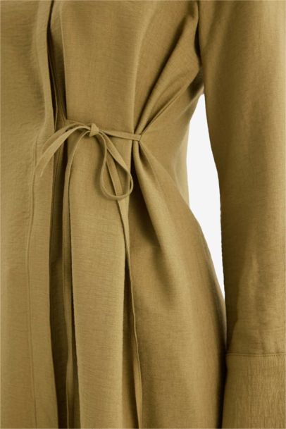 Chemise longue à col chemise et manches longues Coupe régulière