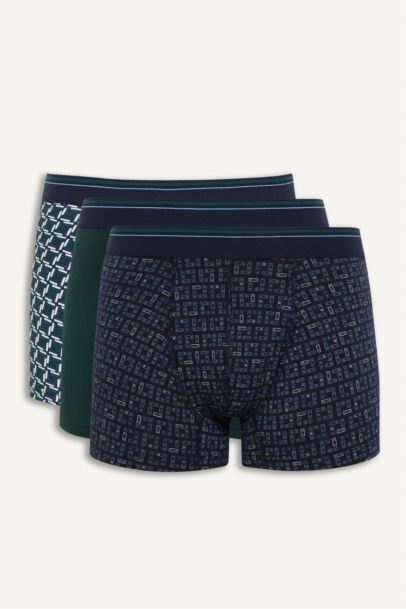 Regular Fit Baskılı 3'lü Boxer