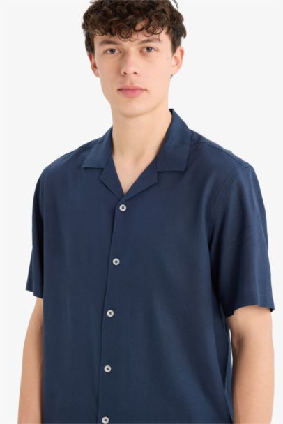 Relax Fit Polo Neck Short Sleeve Shirt