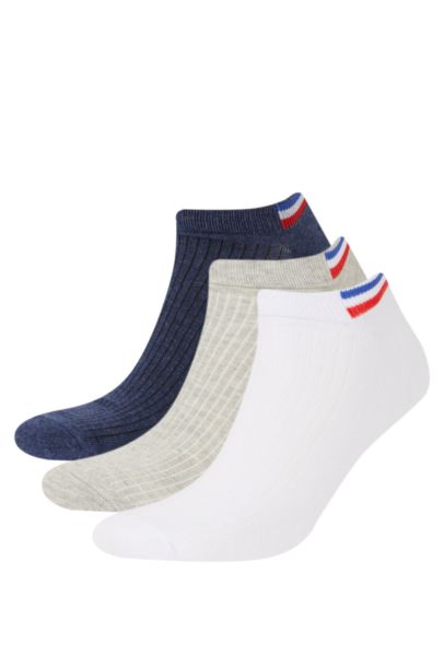 Erkek 3'lü Pamuklu Patik Çorap