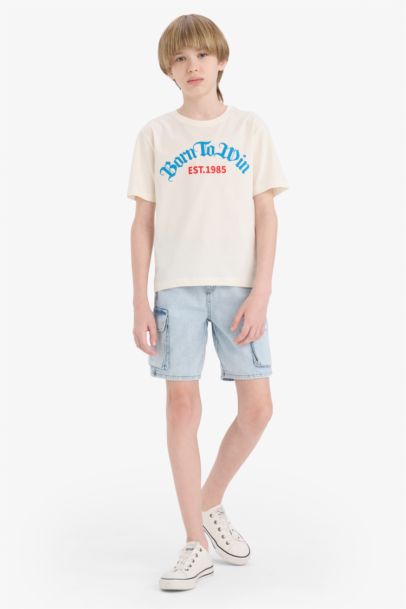 Boy Regular Fit Crew Neck Printed T-Shirt