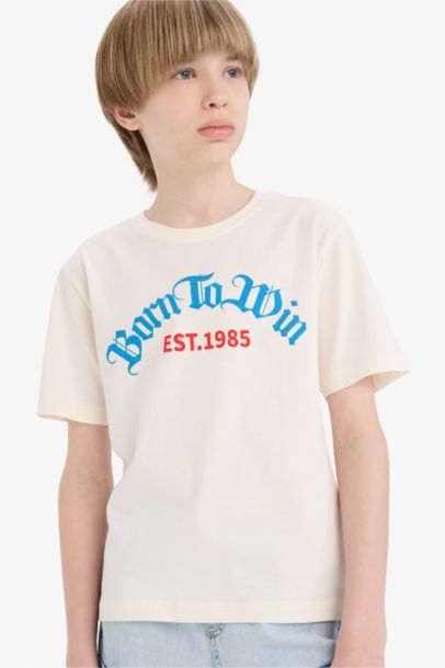 Boy Regular Fit Crew Neck Printed T-Shirt