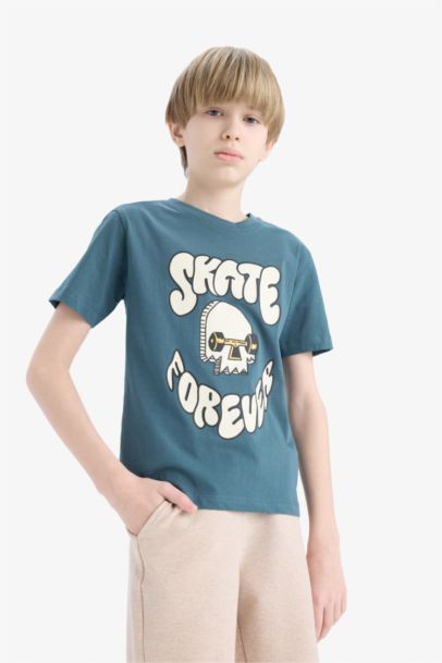 Boy Crew Neck Printed Short Sleeve T-Shirt