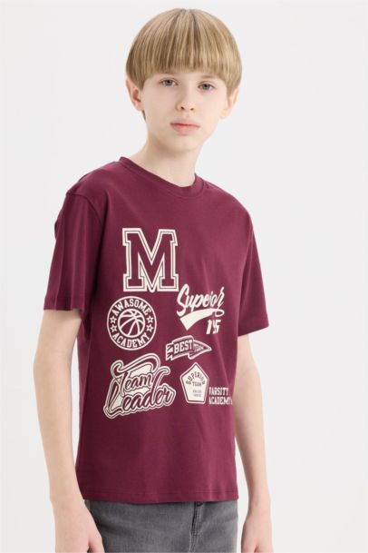 T-shirt à manches courtes Autres Imprimés Col rond Garçon